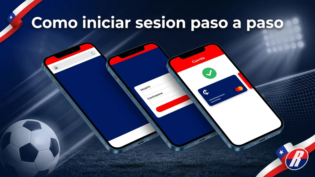 Pasos para iniciar sesion en Rojabet Chile: usuario, contrasena y confirmacion de acceso